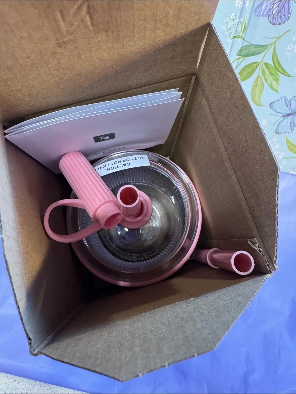 Nespresso Travel tumbler Bubbles gum color Party +🎁